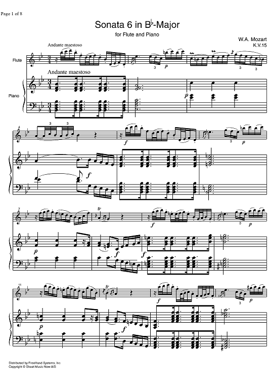Sonata No.10 Bb Major KV15 - Score
