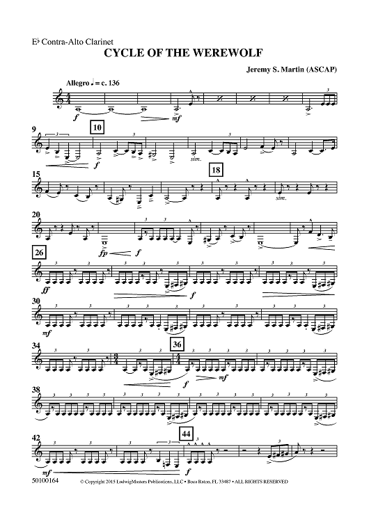 Cycle of the Werewolf - Eb Contra Alto Clarinet
