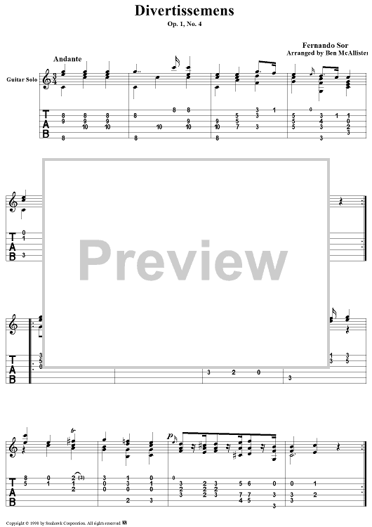 Six Divertissemens, Op. 1, No. 4