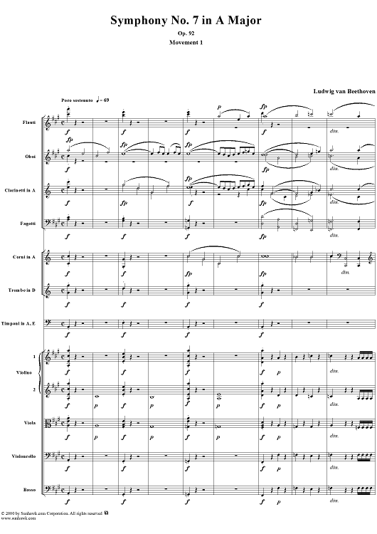 Symphony No. 7, Movement 1 - Full Score