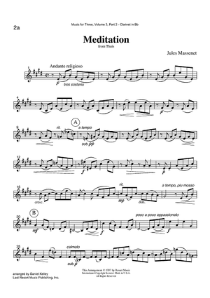 Meditation - from Thais - Part 2 Clarinet in Bb
