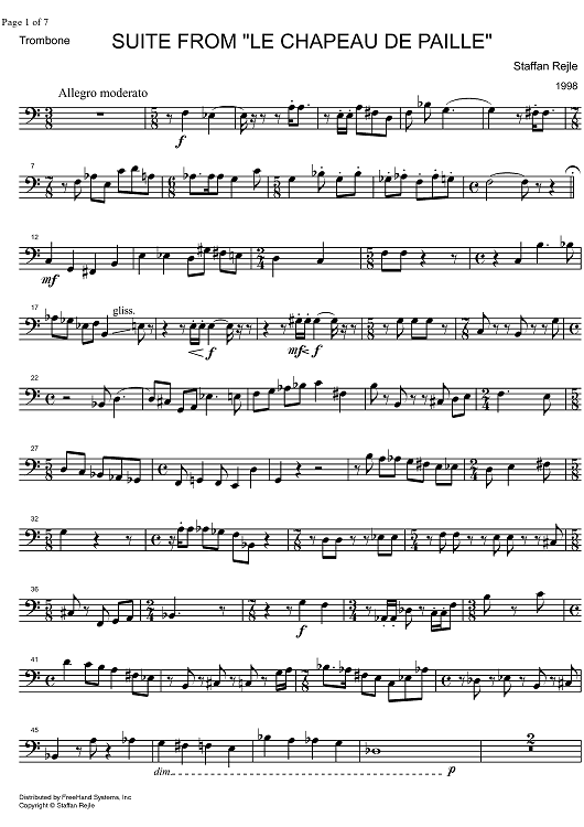 Suite from Le Chapeau de Paille - Trombone