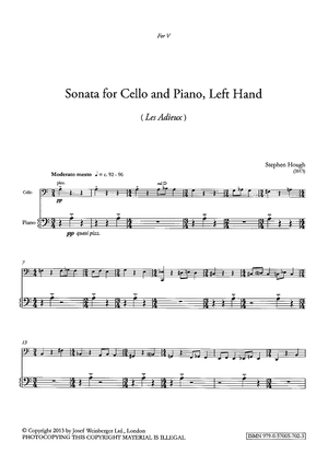 Sonata for Cello and Piano, Left Hand (Les Adieux) - Piano
