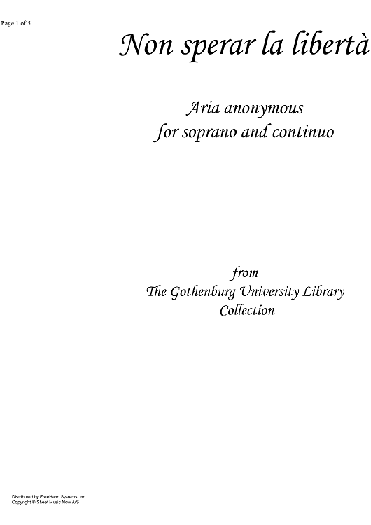 Non sperar la libertà