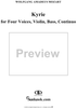 Kyrie for Four Voices, Violin, Bass, Continuo,  K. 91 (K186i) - Full Score