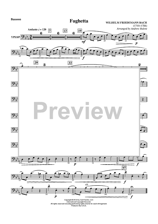 Fughetta - Bassoon
