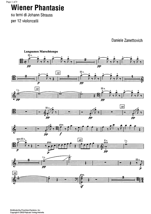 Wiener Phantasie - Cello 1