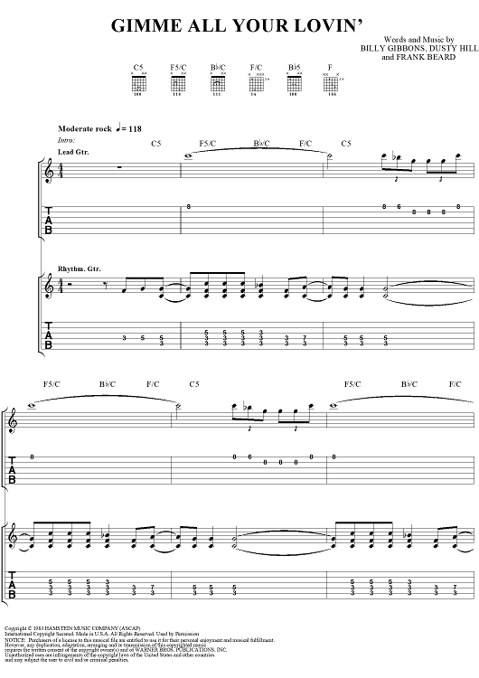 Gimme All Your Lovin'