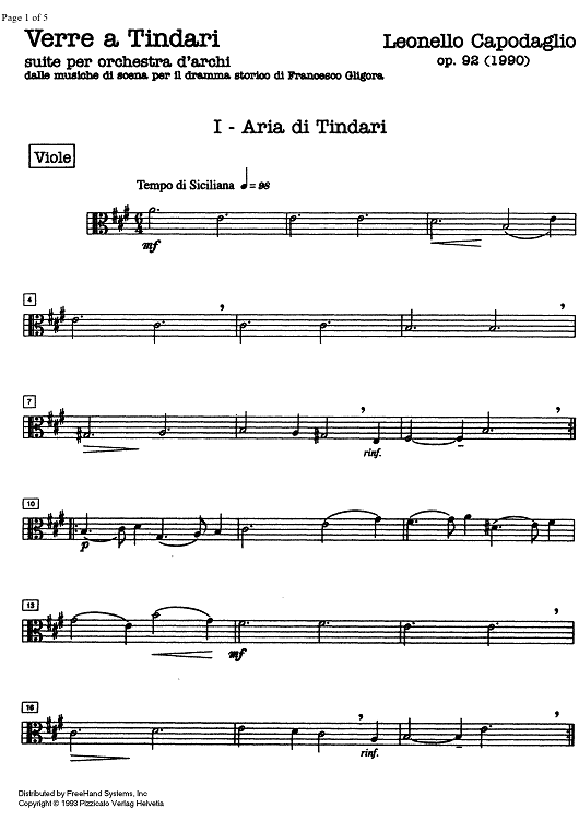 Verre a Tindari Op.92 - Viola
