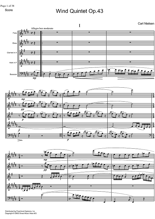 Quintet Op.43 - Score