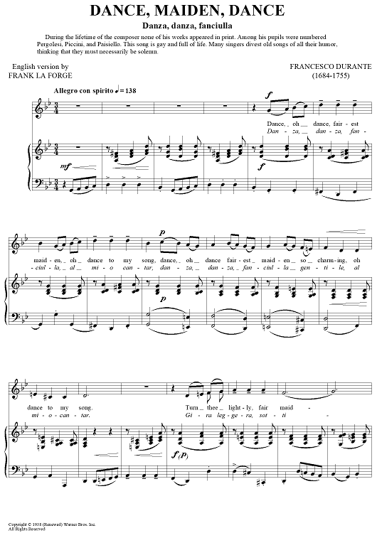 Dance, Maiden, Dance (Danza, danza, fanciulla)