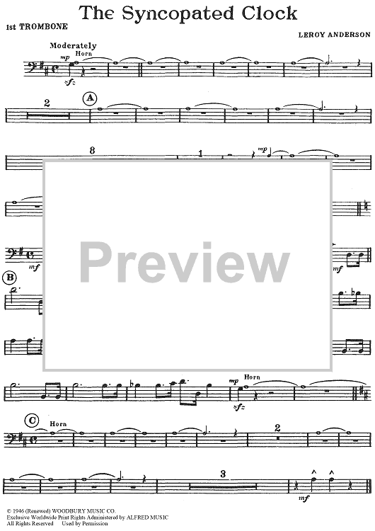The Syncopated Clock - Trombone 1