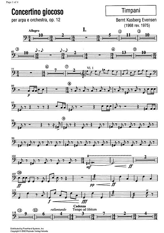 Concertino giocoso Op. 12 - Timpani