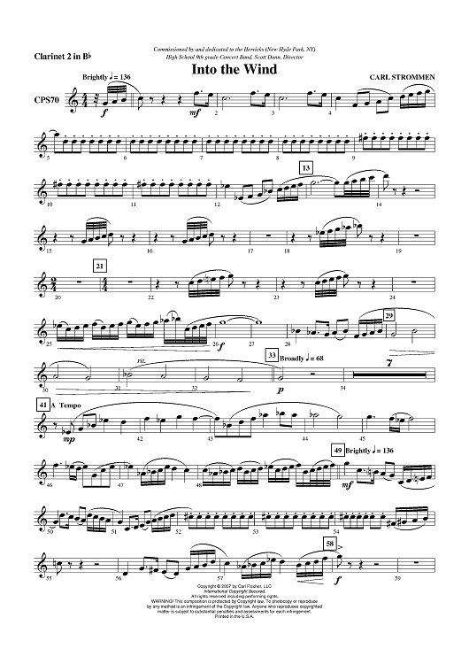 Into The Wind - Clarinet 2 in B-flat