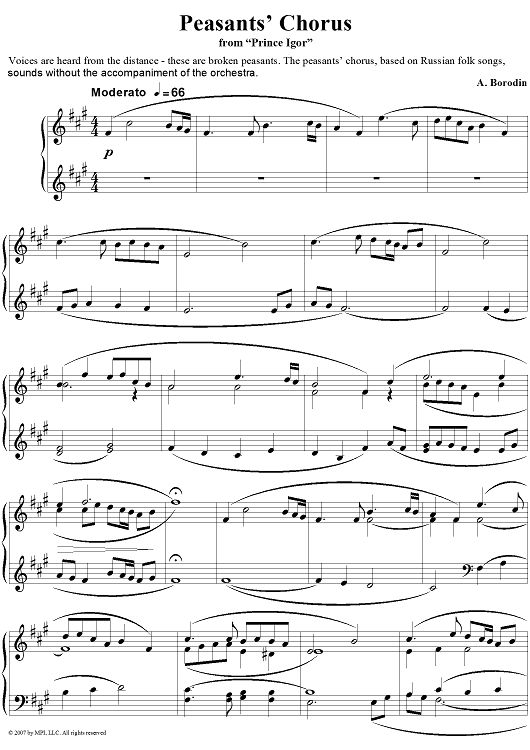 Prince Igor. 13. Peasants’ Chorus