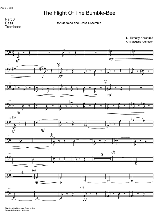 The Flight of the Bumble-Bee from "The Tale of Tsar Sultan" - Bass Trombone