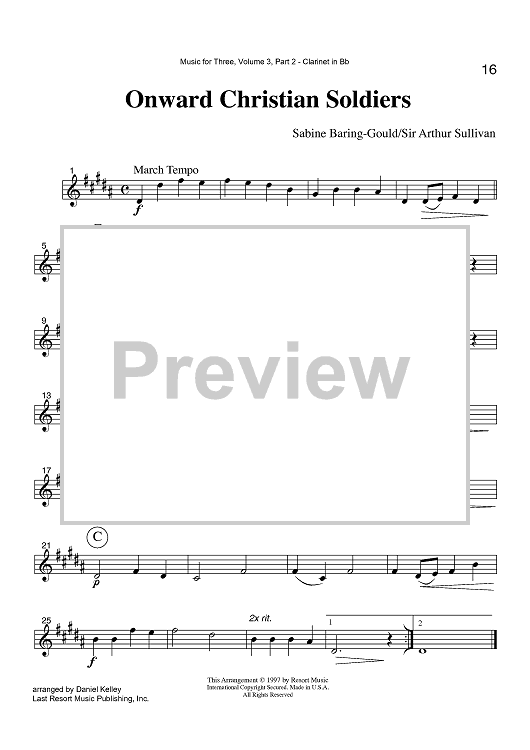 Onward Christian Soldiers - Part 2 Clarinet in Bb