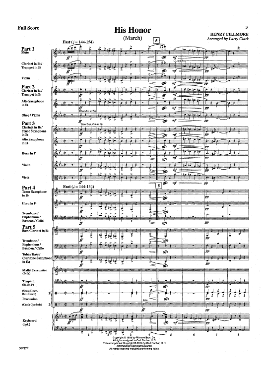 His Honor (March) - Score