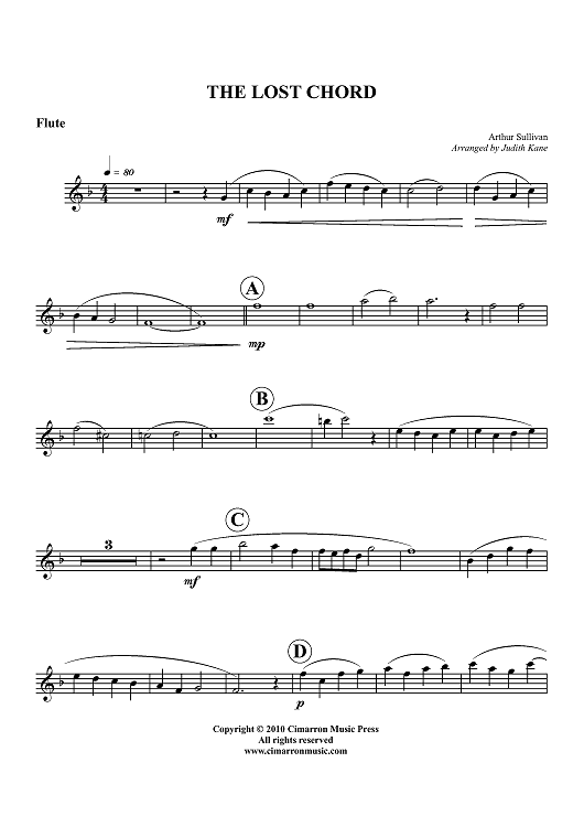 The Lost Chord - Flute