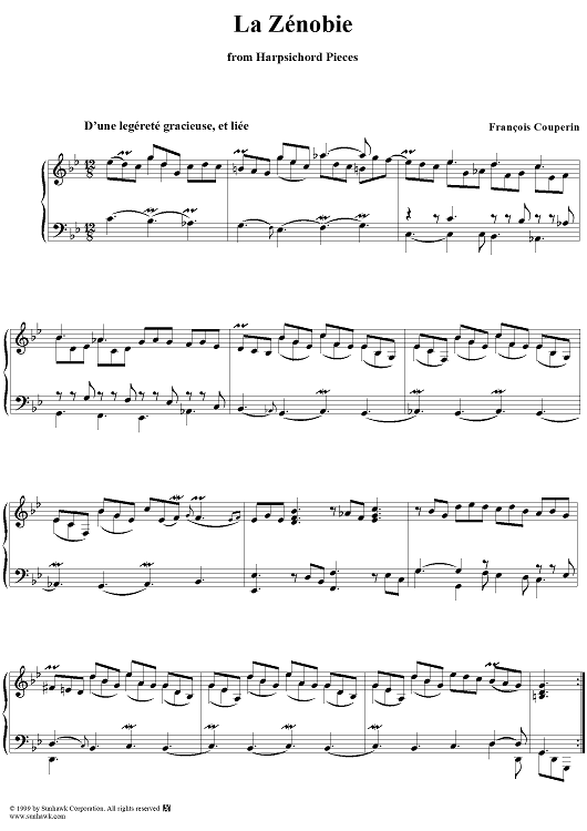 Harpsichord Pieces, Book 2, Suite 11, No.4:  La Zénobie