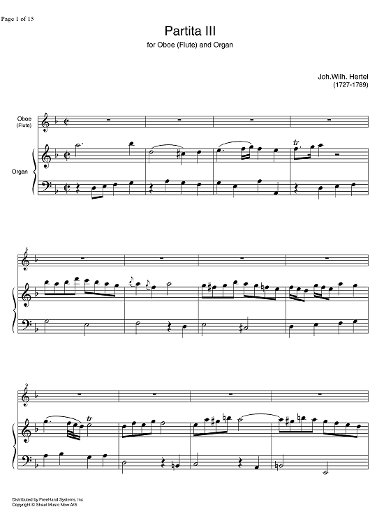 Partita No. 3 d minor - Score