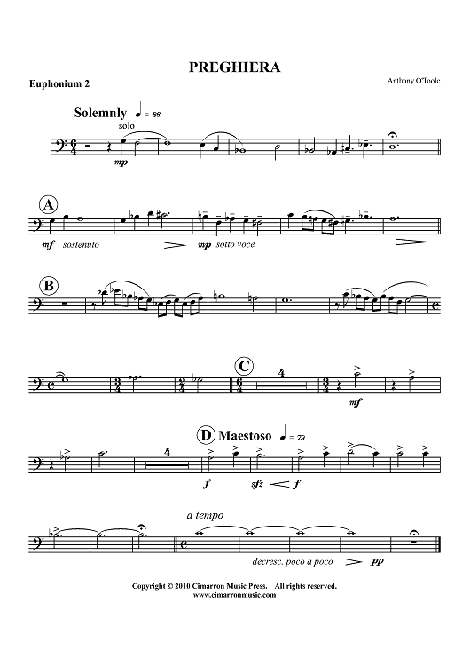 Preghiera - Euphonium 2 BC/TC