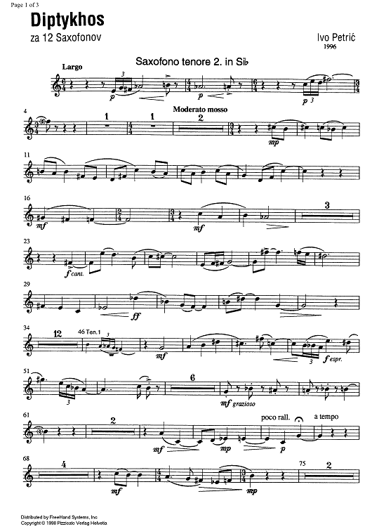 Diptykhos - B-flat Tenor Saxophone 2