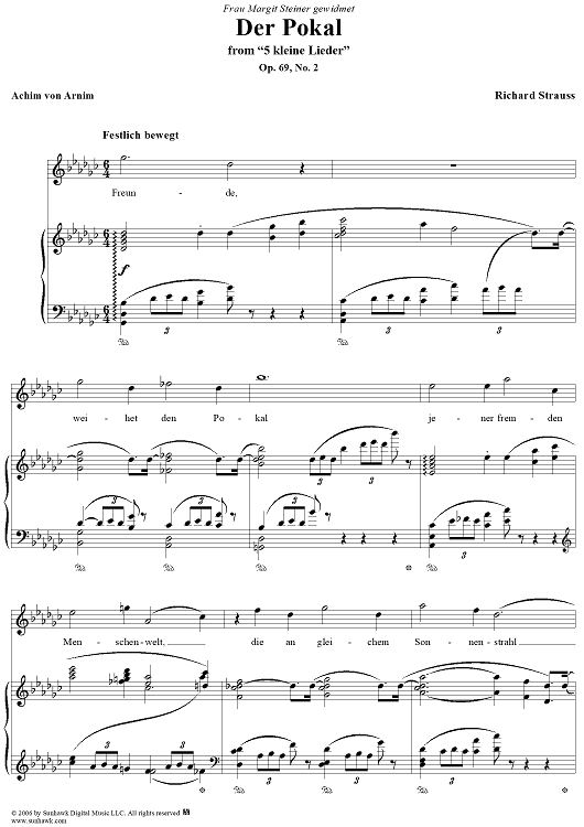 5 kleine Lieder, Op. 69: No. 2, Der Pokal