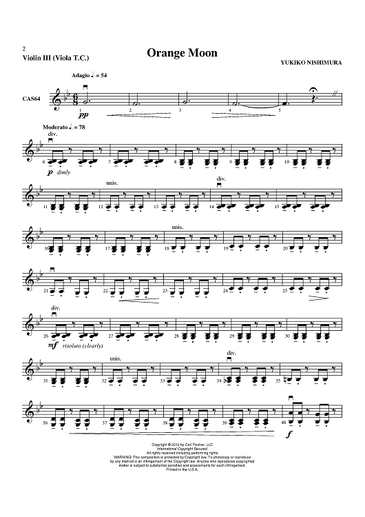 Orange Moon - Violin 3 (Viola T.C.)