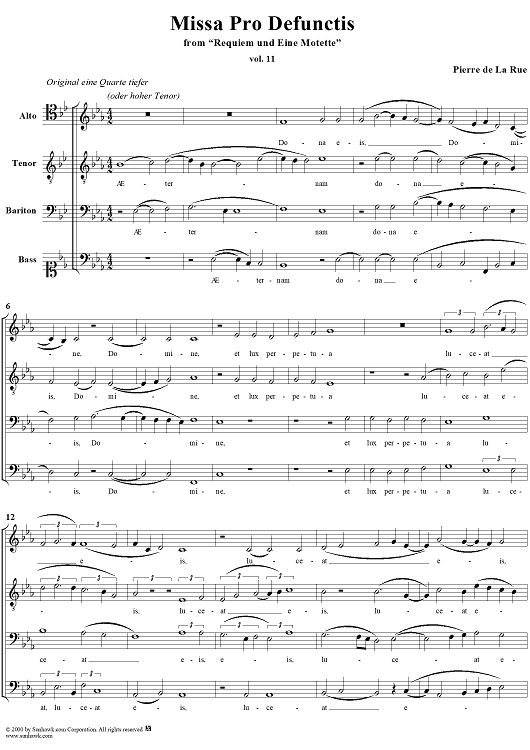 Missa Pro Defunctis, from "Requiem und Eine Motette", Vol.11