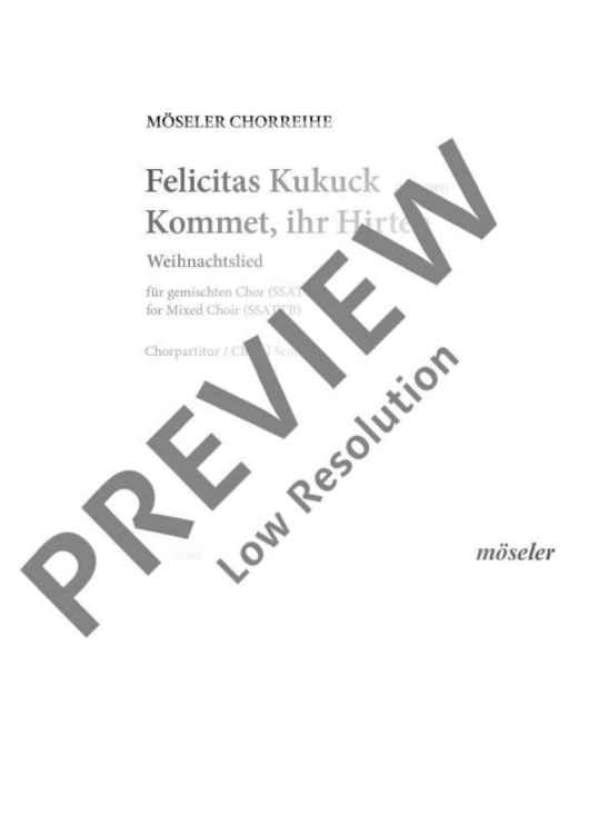 Come, All Ye Shepherds - Choral Score