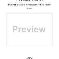 15 Vocalises for Medium or Low Voice, Op. 12: No. 14
