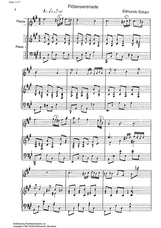 Flötenserenade (Flute serenade) - Score
