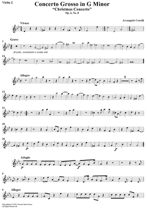 Concerto Grosso No. 8 in G Minor, Op. 6, "Christmas Concerto" - Violin 2