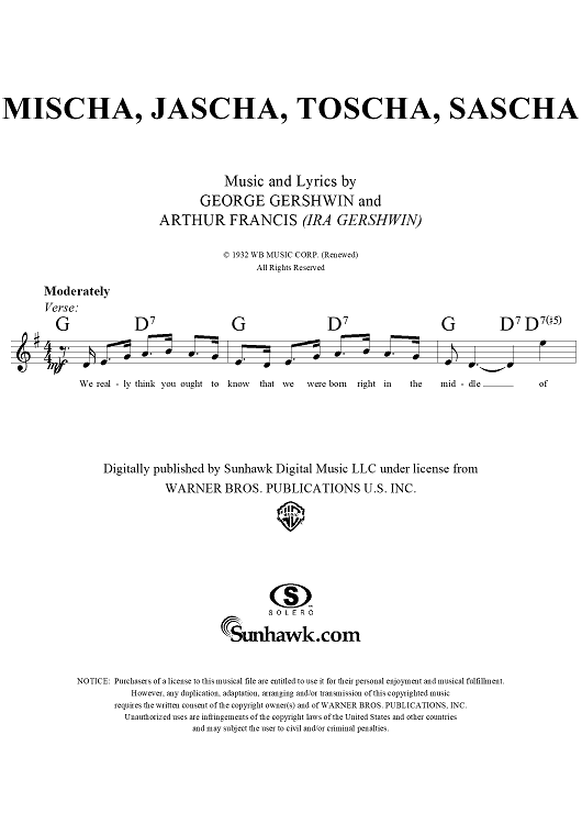 Mischa, Jascha, Toscha, Sascha