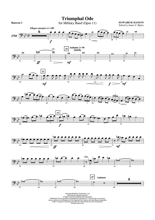 Triumphal Ode - Bassoon 1