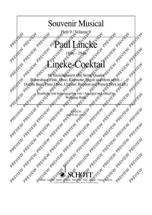 Lincke-Cocktail - Score and Parts