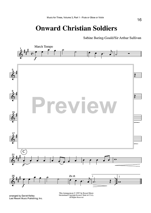 Onward Christian Soldiers - Part 1 Flute, Oboe or Violin