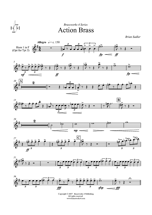 Action Brass - Horn 1 in F (opt for Tpt 3)