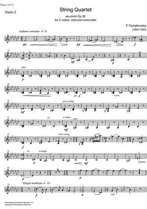 Quartet No. 3 in E-flat minor (es-moll) - Violin 2
