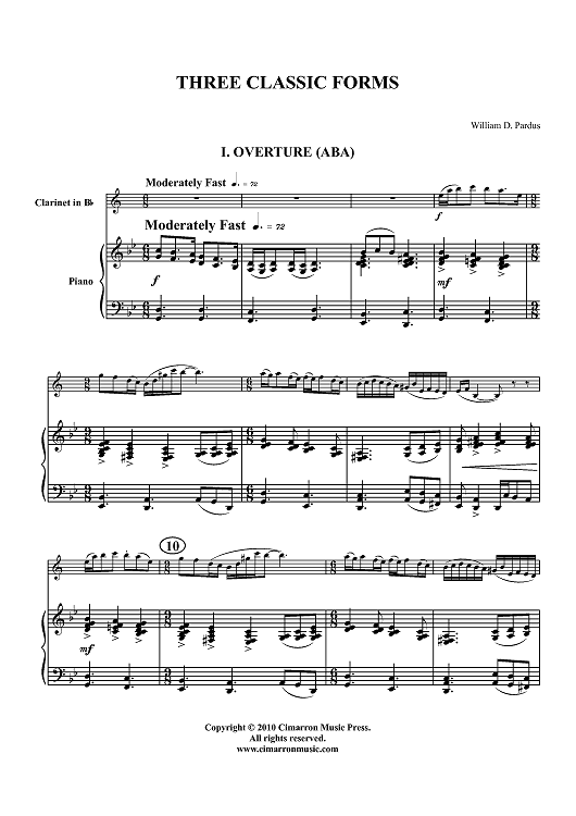 Three Classic Forms - Piano Score