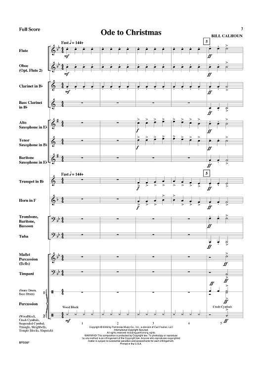 Ode to Christmas - Score