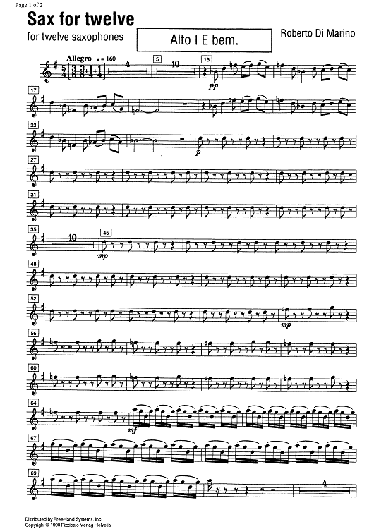Sax for twelve - E-flat Alto Saxophone 1