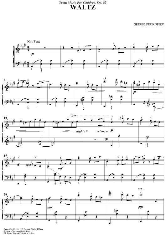 Waltz - From 'Music For Children, Op. 65'