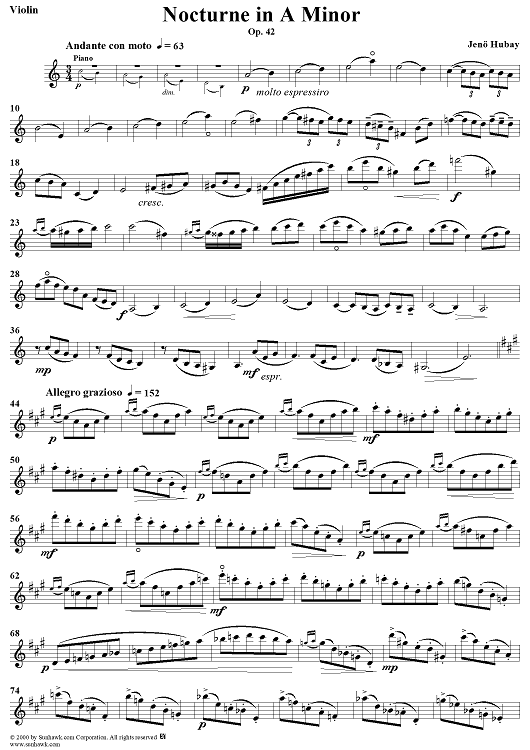 Nocturne in A Minor, Op. 42 - Violin