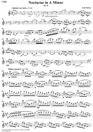 Nocturne in A Minor, Op. 42 - Violin