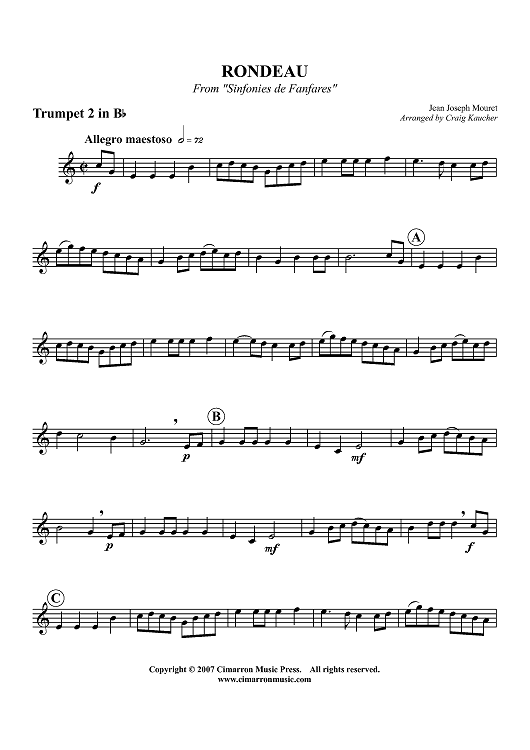 Rondeau - From "Sinfonies de Fanfares" - Trumpet 2 in Bb