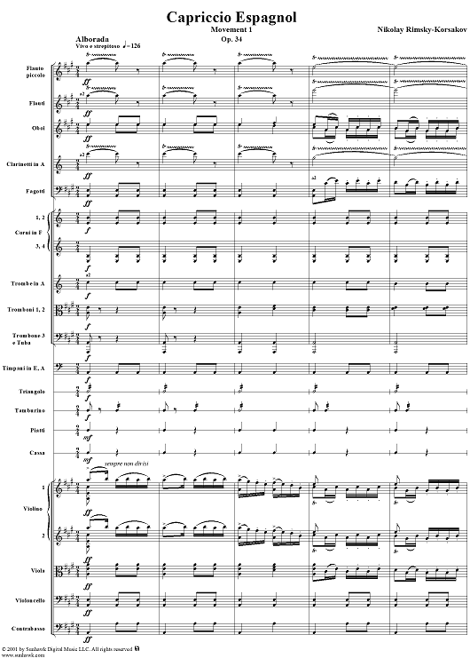 Capriccio Espagnol, Op. 34, I. Alborada