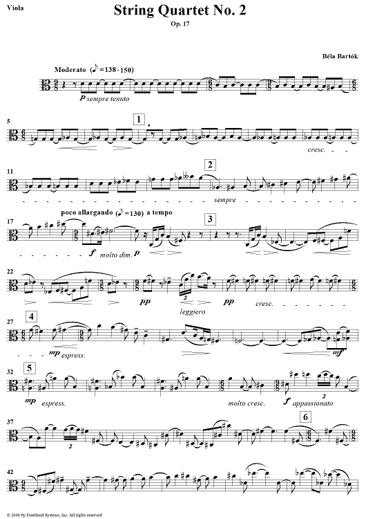 String Quartet No. 2, Op. 17 - Viola