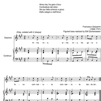 Alma mia fra gelo e foco - Score